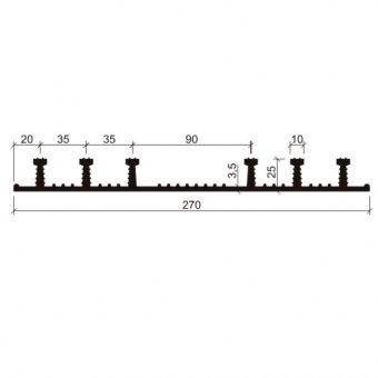 Гидрошпонка Аквастоп ХО 270-6/25 из EPDM как выглядит