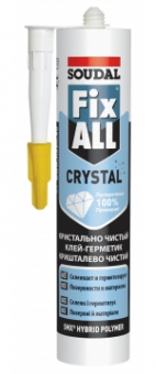 Прозрачный клей-герметик Fix All Crystal SOUDAL как выглядит